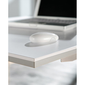 Konferenztisch, für 10 Personen, BxTxH 2800x850/1300x745 mm, Platte weiß, Tellerfüße verchromt