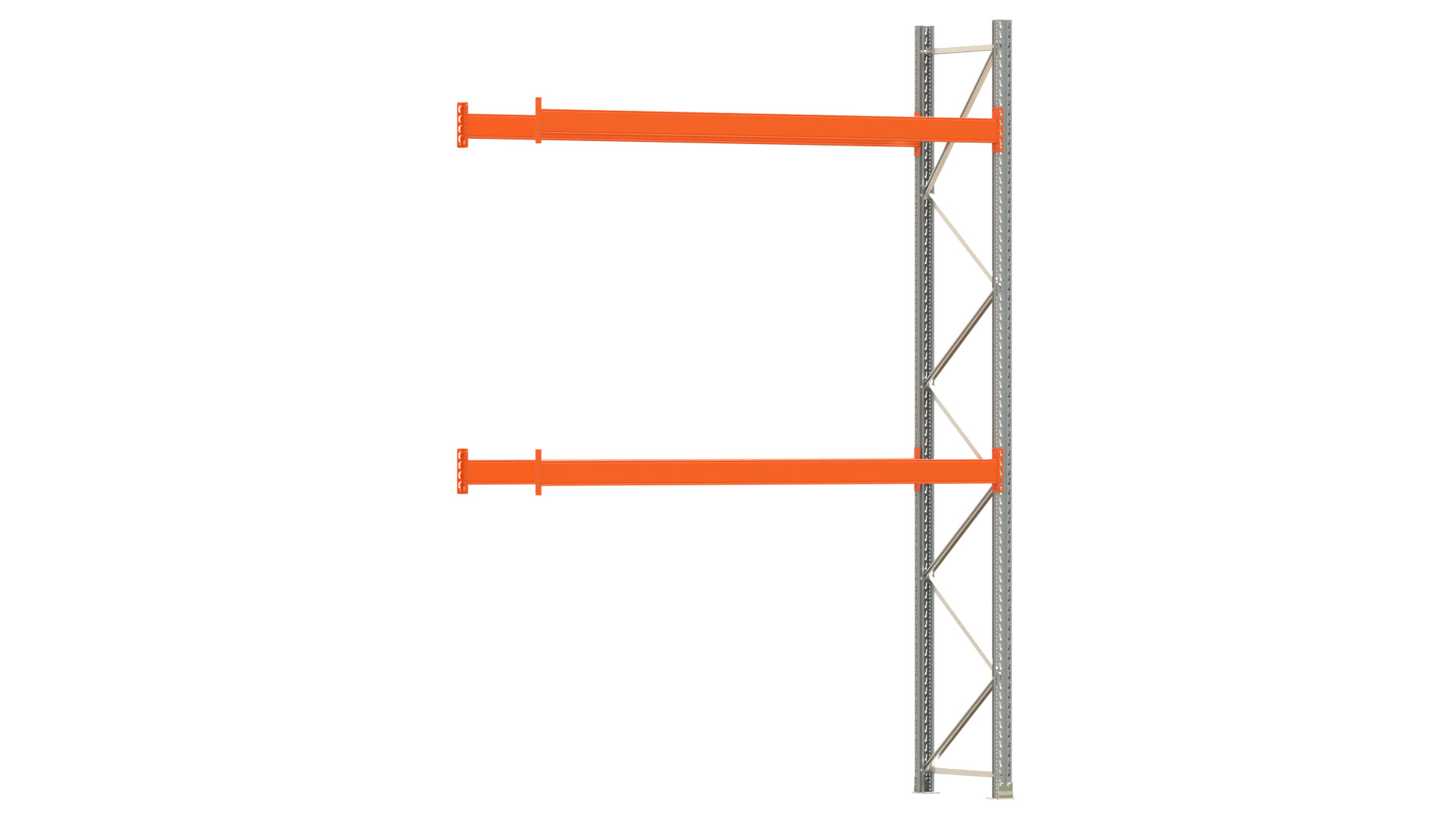 Palettenregal ARTUS - Anbaufeld - Breite 278,5 cm - Höhe 400 cm - Tiefe 80 cm - 2 Träger Ebenen