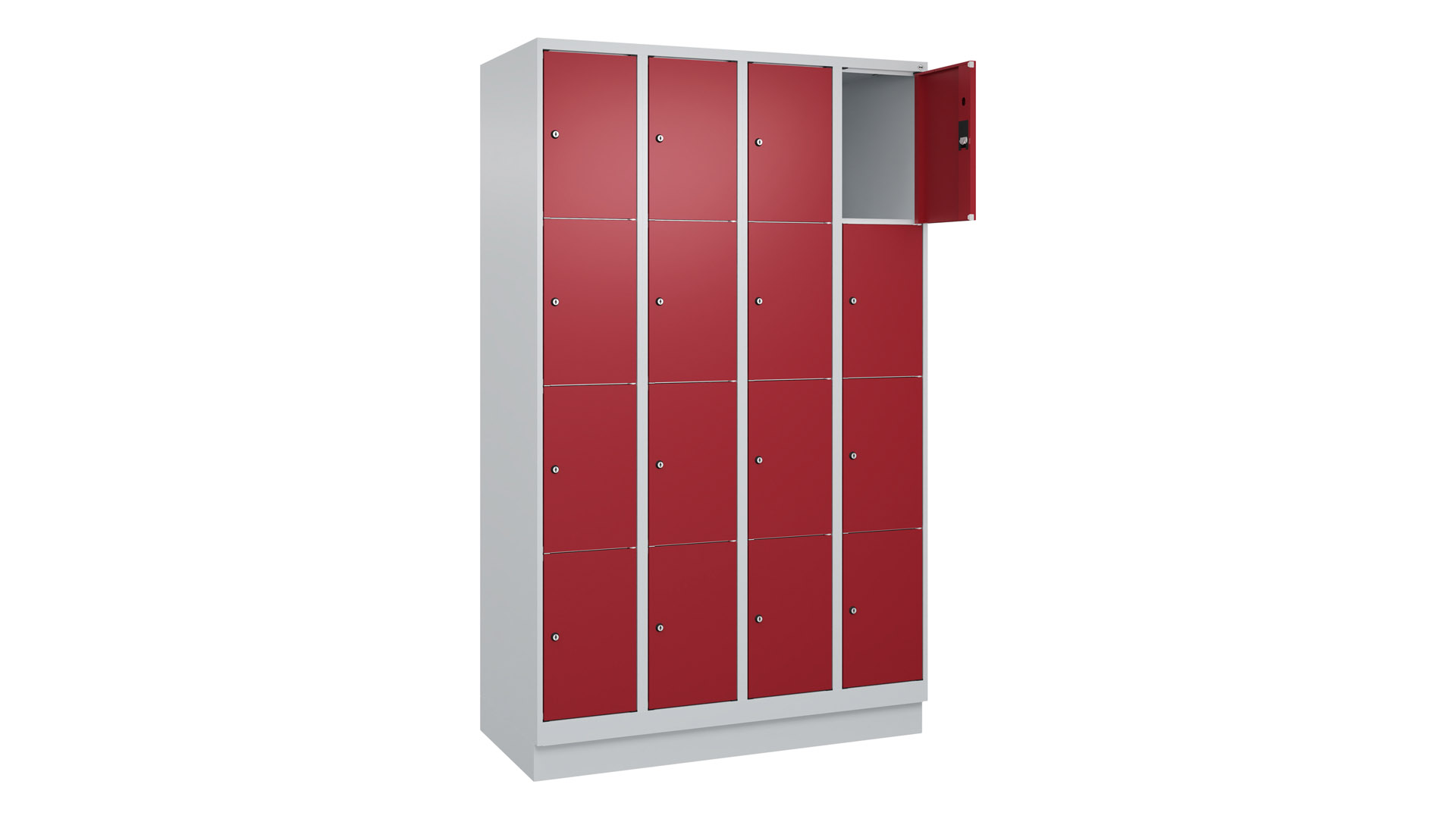 Fächerschrank, Breite 120 cm, Höhe 195 cm, Tiefe 50 cm, 16 Fächer