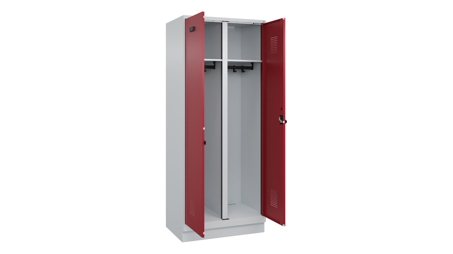 Doppelspind - schwarz weiß Trennung,  Breite 80 cm,  Höhe 195 cm,  Tiefe 50 cm,  2 Abteile