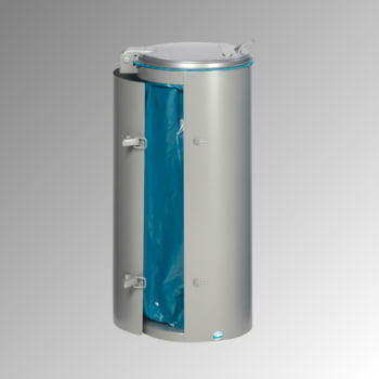 Abfallbehälter - verschließbare Tür (DxH) 450x900 mm - Inh. 120 l - Farbe silber