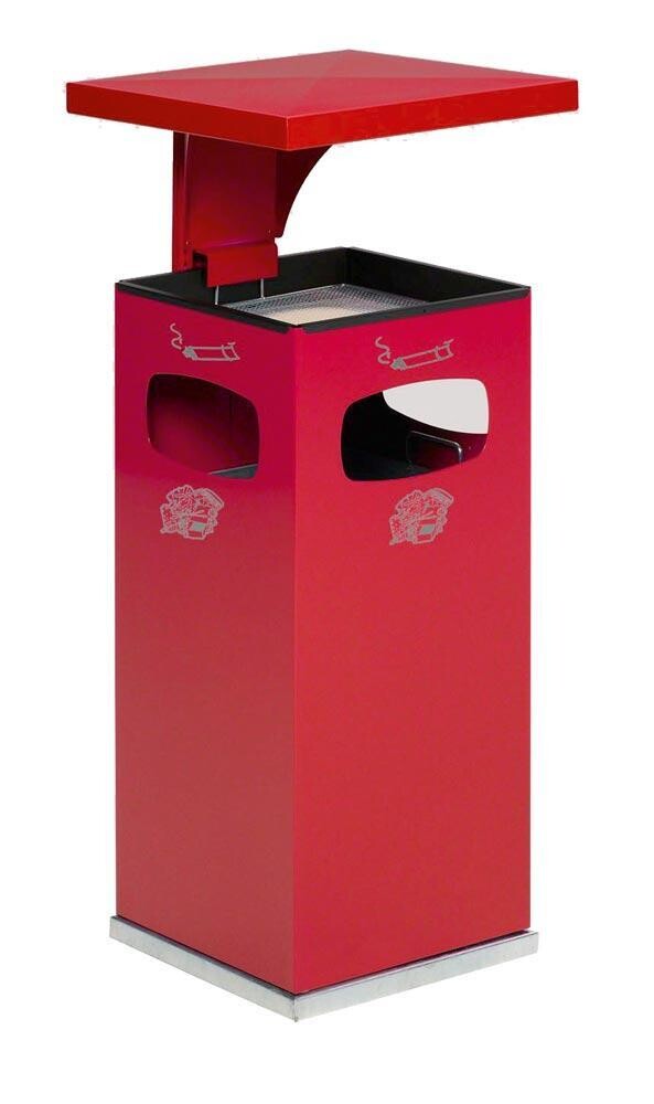 Kombi-Ascher eckig - BxTxH 395x395x910 mm - 38 l - RAL 3004