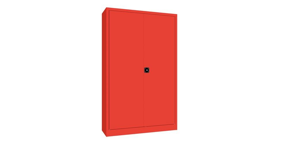 Aktenschrank - Vollblechtüren - 1.950x1.200x400 mm (HxBxT) - 4 Einlegeböden verzinkt - Zylinderschloss - feuerrot