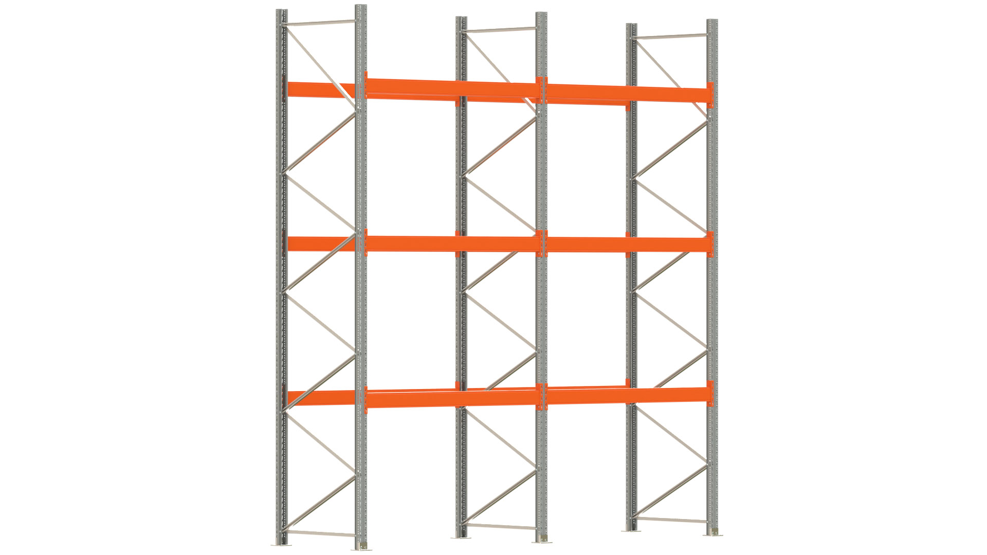 Palettenregal ARTUS - Breite 405,5 cm - Höhe 450 cm - Tiefe 110 cm - Fachlast 3000 kg - 16 Palettenstellplätze