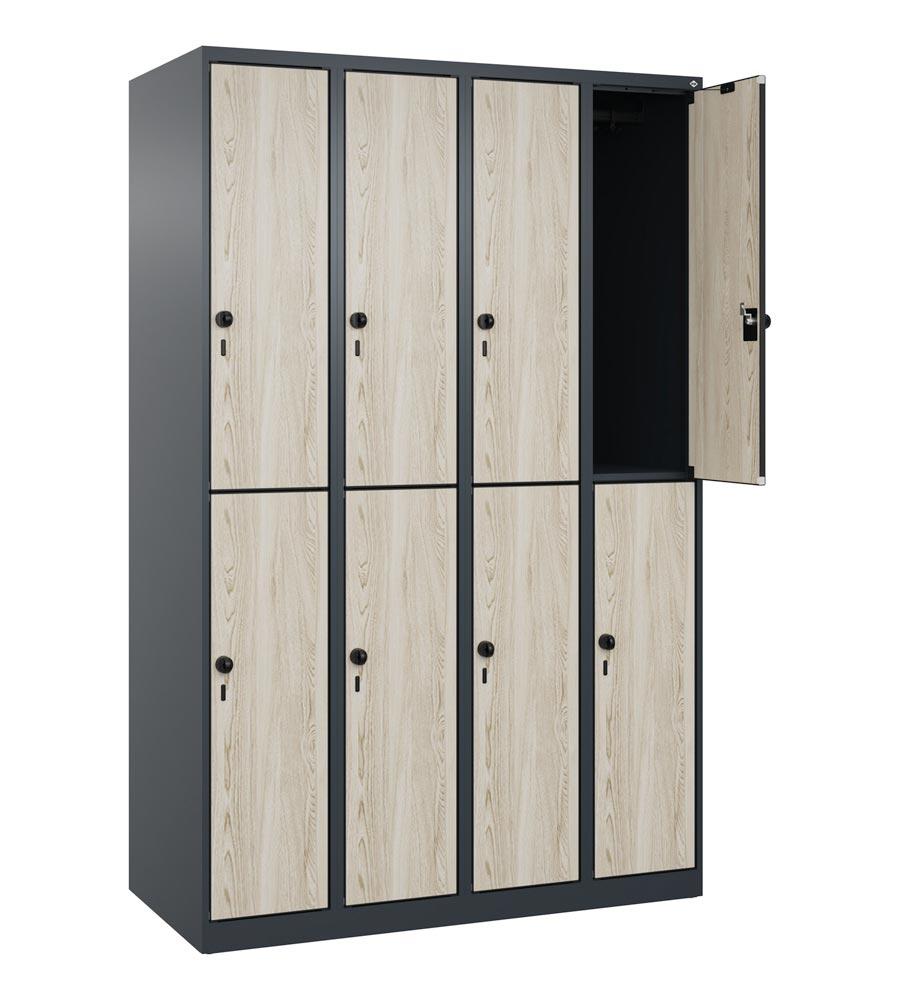 Fächerschrank, doppelstöckig, bodenstehend