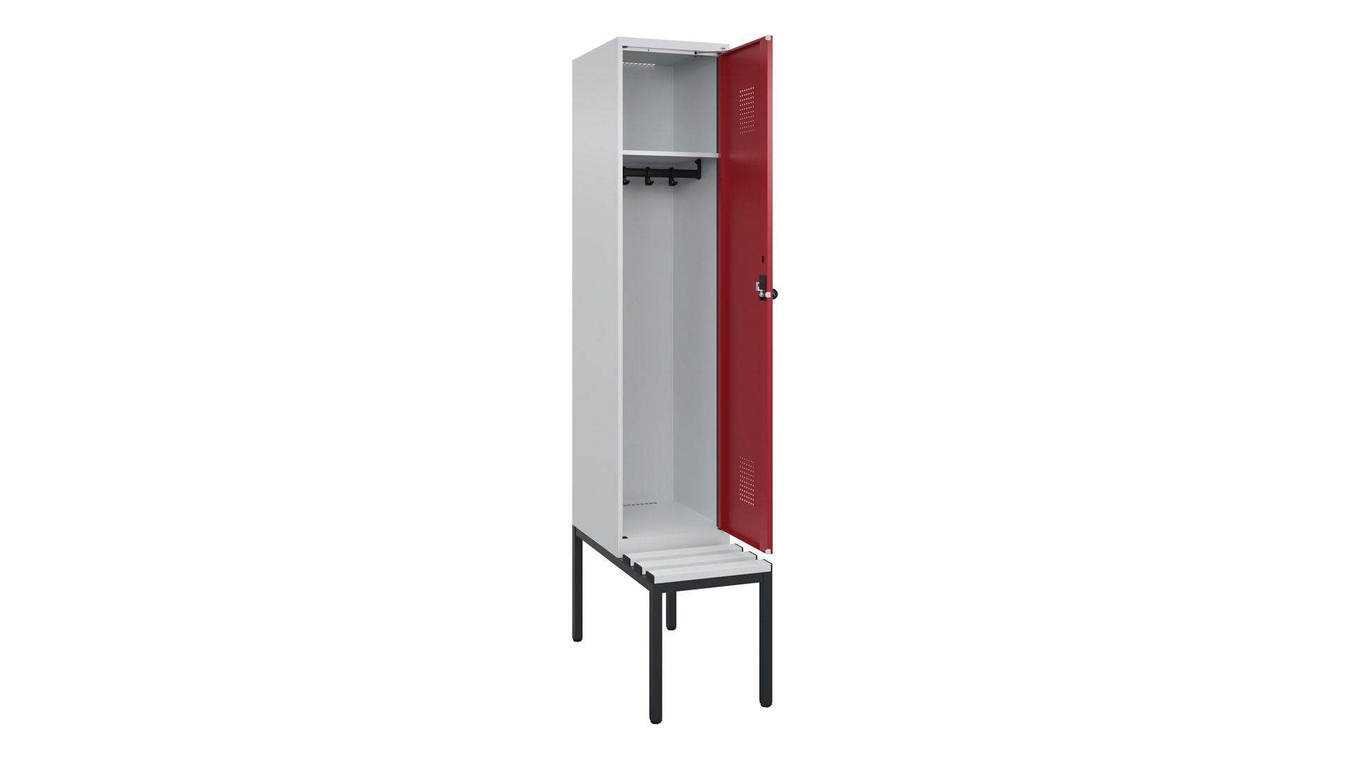 Spind - Garderobenschrank, Breite 40 cm, Höhe 212 cm, Tiefe 50 cm, 1 Abteile