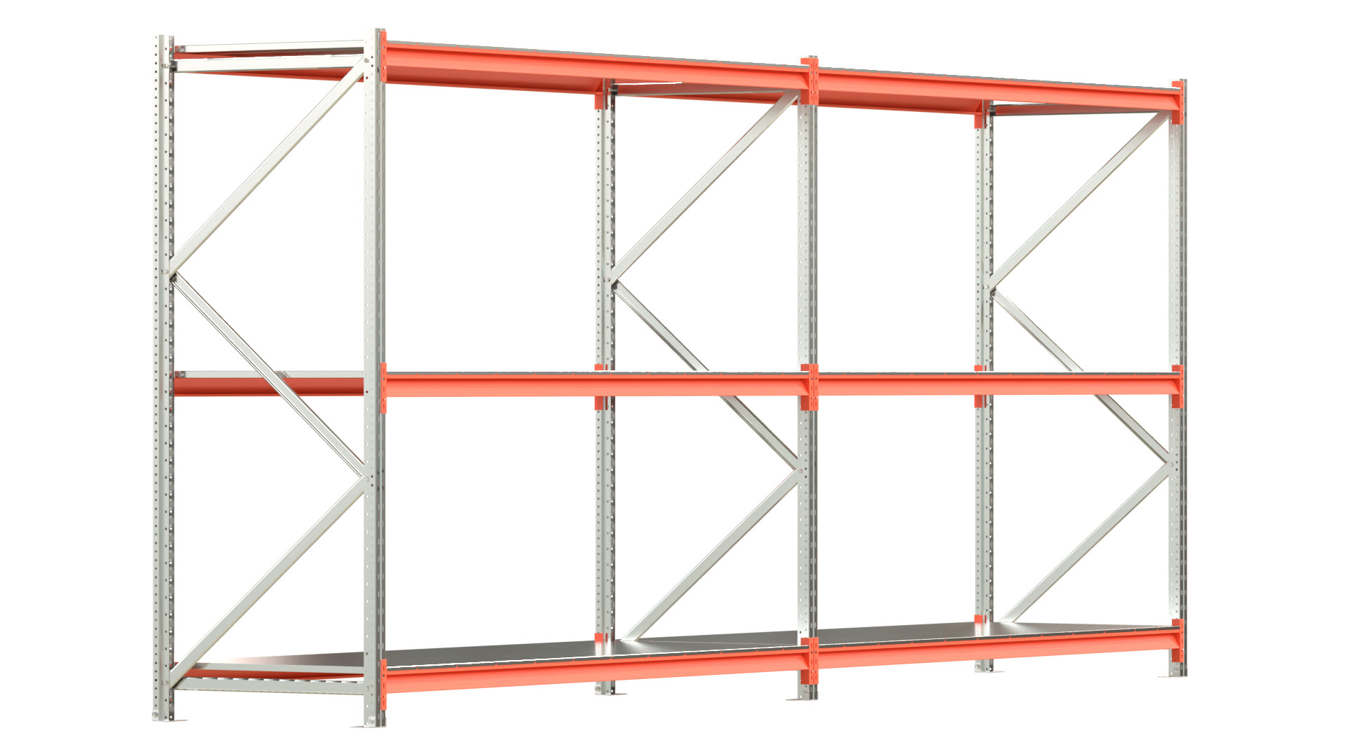 Weitspannregal EMMA - Höhe: 200 cm - Fachbreite: 225 cm - Tiefe: 80 cm - Set