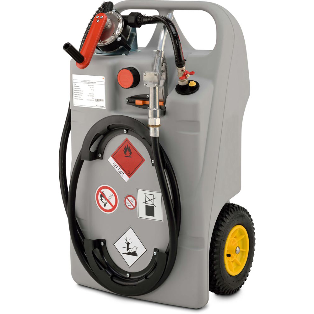 Dieseltrolley, Volumen 100 Liter,  Kurbelpumpe und Zapfventil