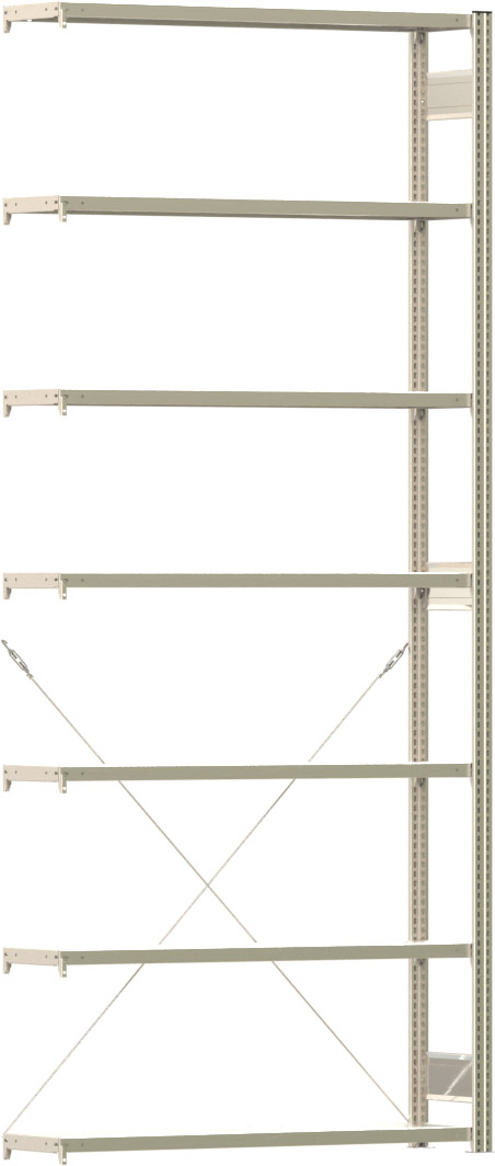 Fachbodenregal BERT - Breite: 128,5 cm - Tiefe: 30 cm - Höhe: 300 cm - 7 Böden - Anbauregal