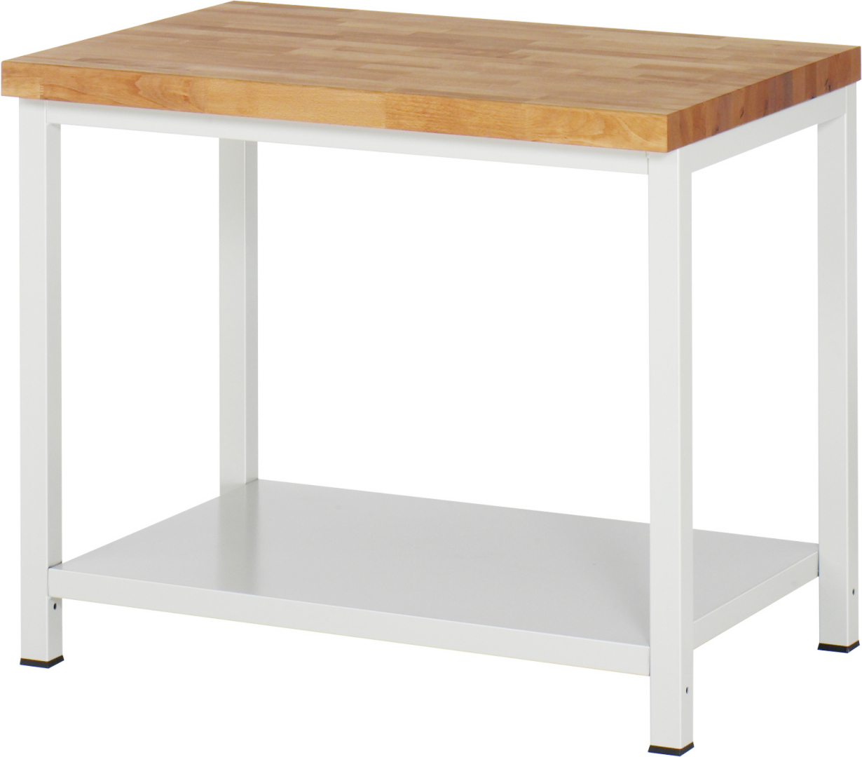 Werkbank Modell 8000 schwarz, BxTxH 1000x700x840-1040 mm,  Buche-Massiv Arbeitsplatte 40 mm