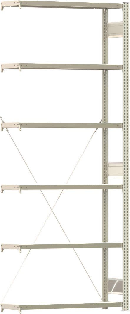 Fachbodenregal BERT - Breite: 100,5 cm - Tiefe: 30 cm - Höhe: 250 cm - 6 Böden - Anbauregal