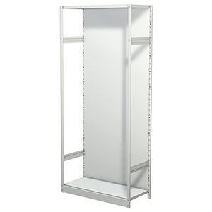 Aktenregal, Büroregal - Steckregal mit Rückwand, ohne Böden, Grundfeld, BxTxH 960x400x2250 mm, lichtgrau