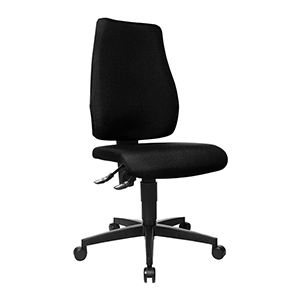Bürodrehstuhl, Sitz-BxTxH 480x480x420-550 mm, Lehnenh. 580 mm, Permanentk., Flachsitz, schwarz