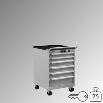 Lista Schubladenschrank - fahrbar - 14.245.020 - 890 x 564 x 572 mm (HxBxT) - 6 Schubladen - 75 kg - Key Lock - lichtgrau (RAL 7035)