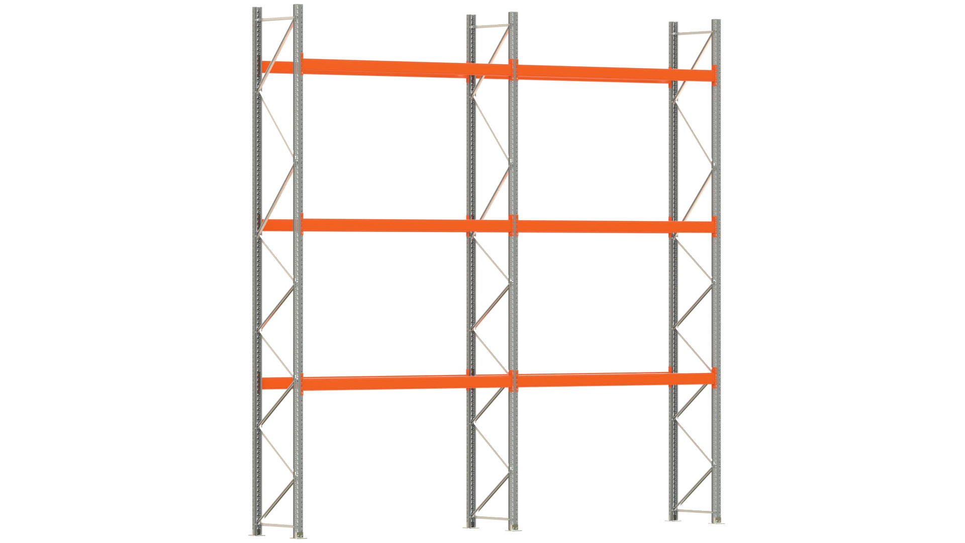 Palettenregal ARTUS - Breite 565,5 cm - Höhe 550 cm - Tiefe 80 cm - Fachlast 2770 kg - 16 Palettenstellplätze