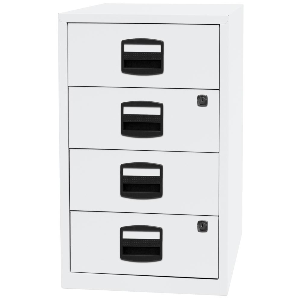 Bürocontainer, Standcontainer, BxTxH 413x400x672 mm, 4 Schubladen, verkehrsweiß