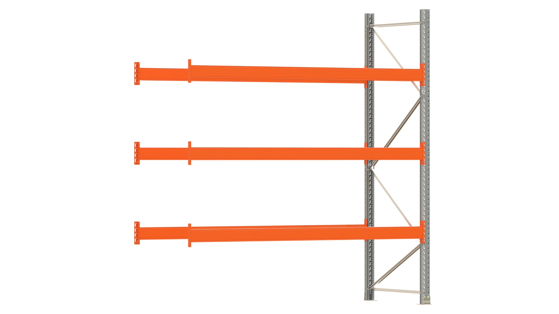 Palettenregal ARTUS - Anbaufeld - Breite 278,5 cm - Höhe 300 cm - Tiefe 110 cm - 3 Träger Ebenen