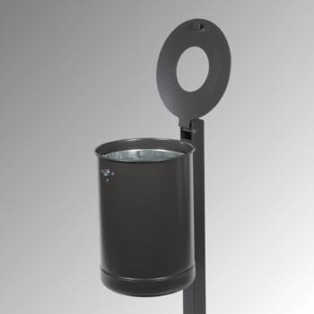 Abfallbehälter mit Pfosten - 35 l - verzinkt