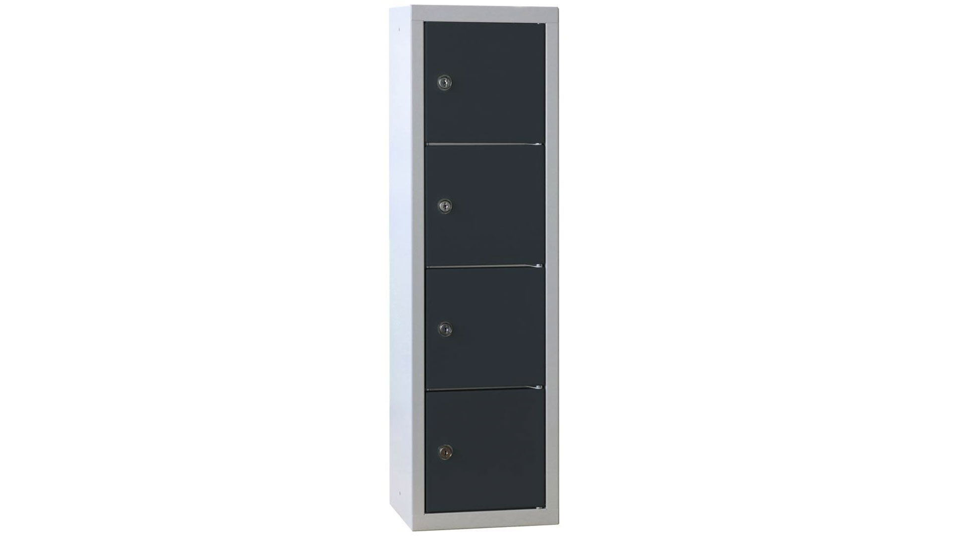 Schließfachschrank, Breite 22,5 cm, Höhe 77,8 cm, Tiefe 20 cm, 4 Fächer