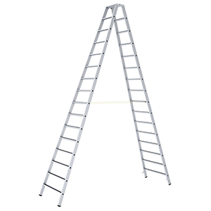 Stufen-Stehleiter, beidseitig begehbar, Leiterlänge 4510 mm, 2x16 Stufen