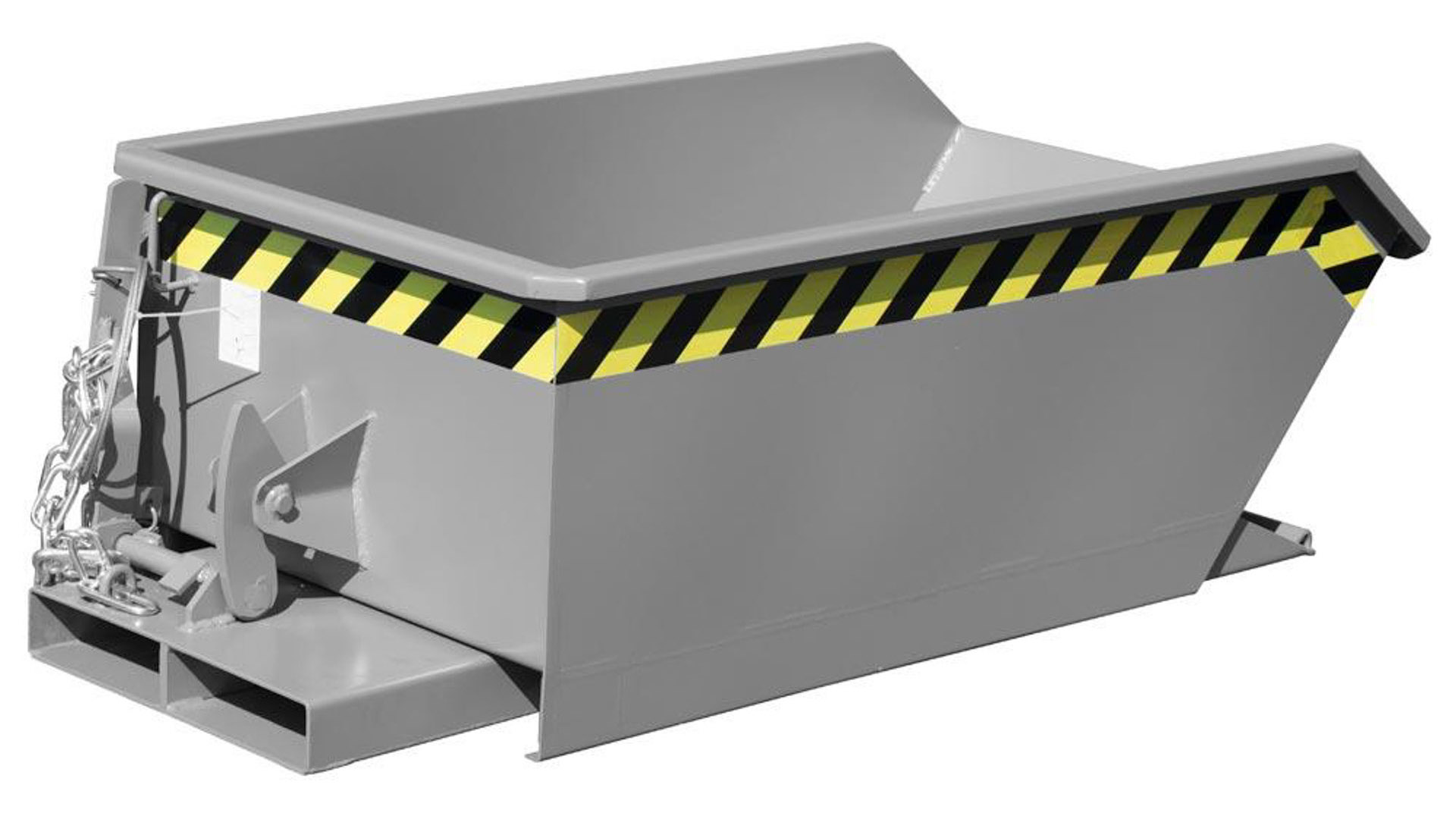 Kippbehälter - niedrig - Volumen 230 l - Tragkraft 750 kg - 450 x 680 x 1.385 mm (HxBxT) - mausgrau