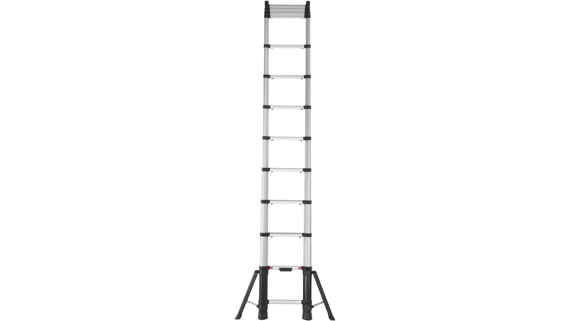 Teleskop-Sprossenanlegeleiter, 13 Sprossen, Leiterlänge max. 4090 mm, Leiterlänge zusammengeschoben 930 mm, Gewicht 17,4 kg