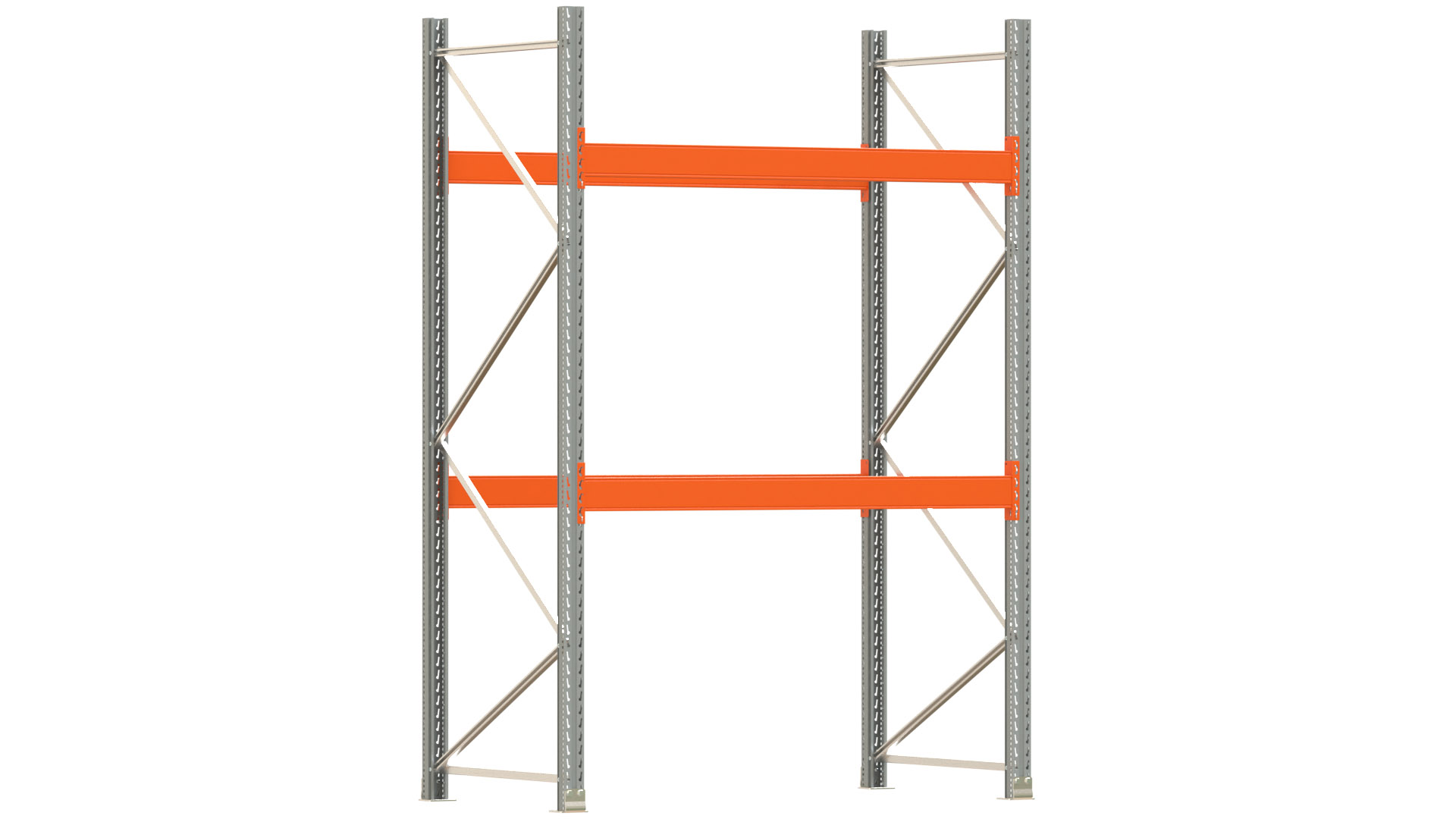 Palettenregal ARTUS - Breite 207 cm - Höhe 300 cm - Tiefe 110 cm - 2 Träger-Ebenen - Fachlast 3000 kg - 6 Palettenstellplätze