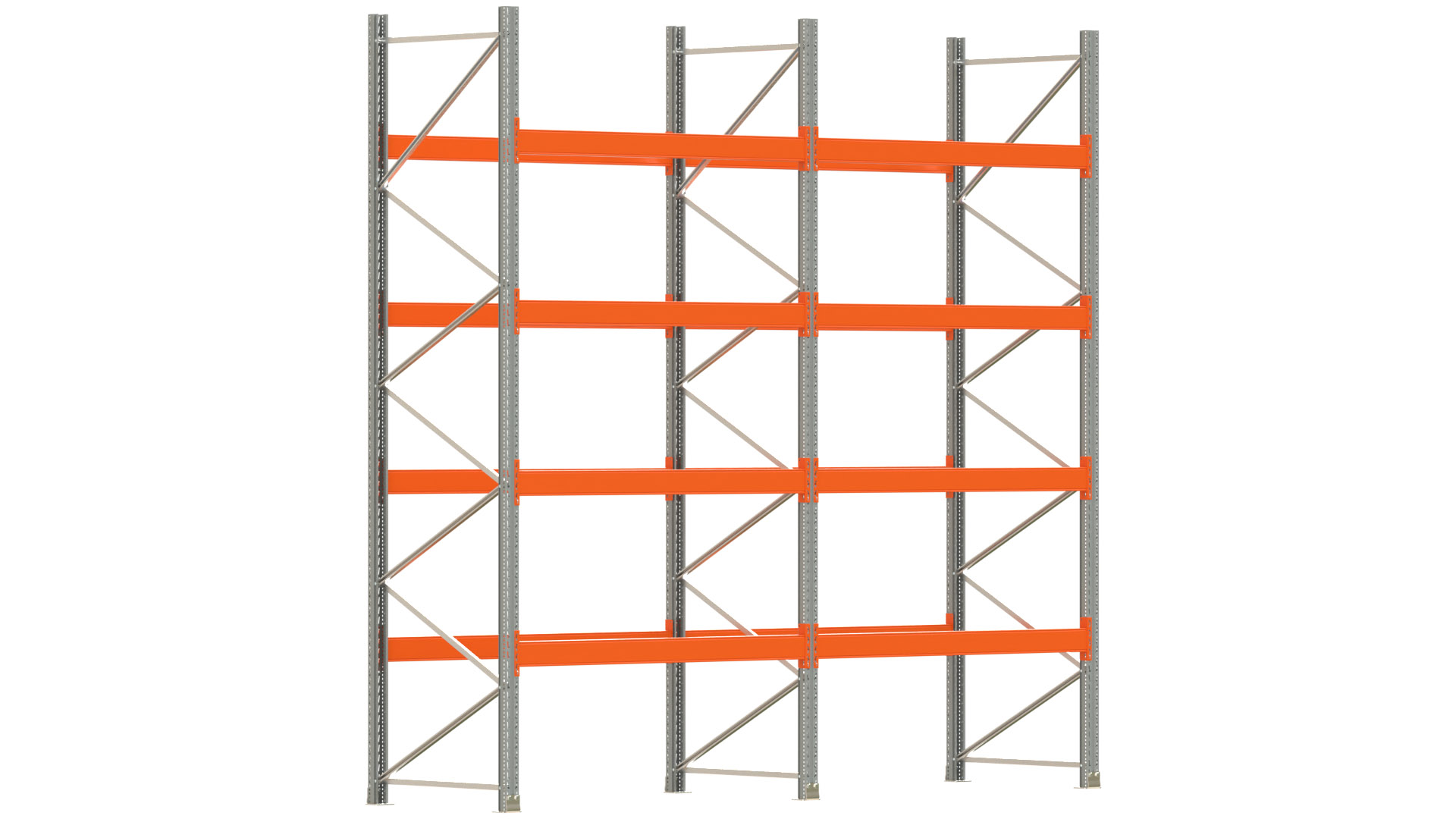 Palettenregal ARTUS - Breite 405,5 cm - Höhe 400 cm - Tiefe 110 cm - Fachlast 2600 kg - 20 Palettenstellplätze