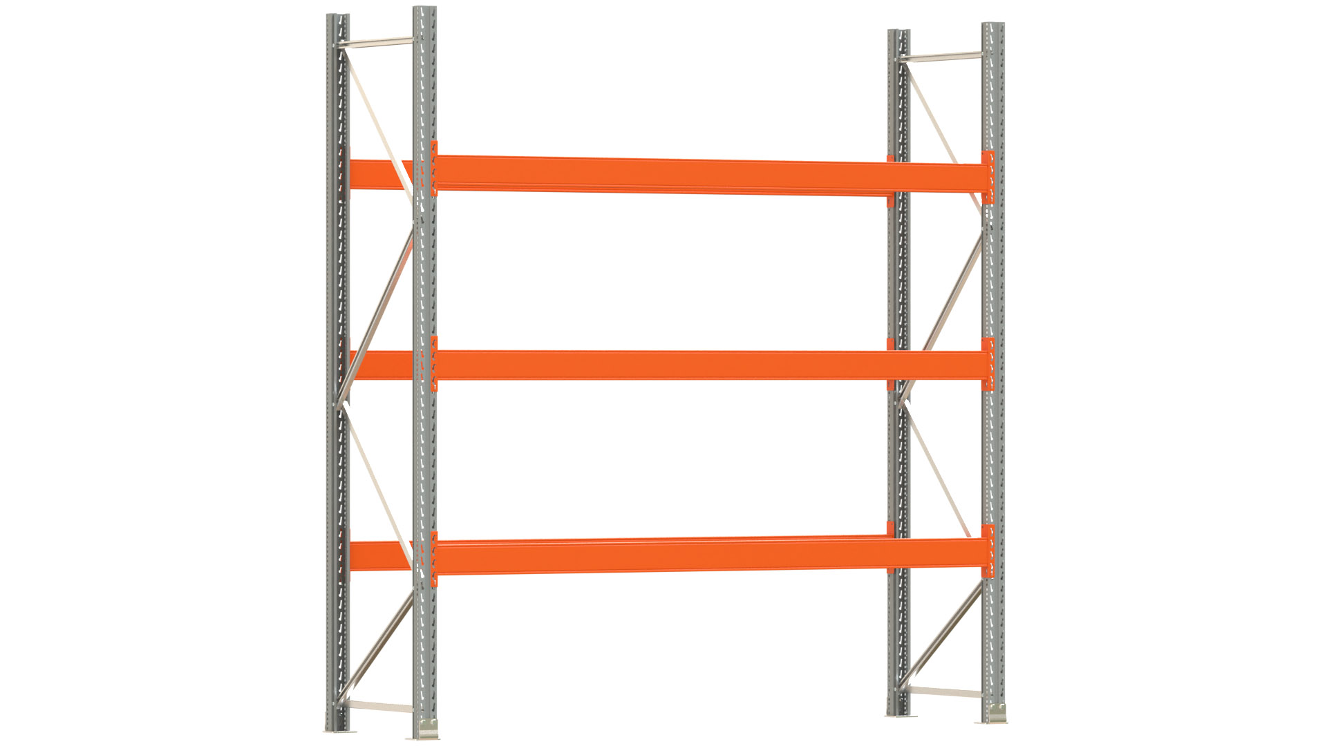 Palettenregal ARTUS - Breite 287 cm - Höhe 300 cm - Tiefe 80 cm - 3 Träger-Ebenen - Fachlast 3000 kg - 8 Palettenstellplätze