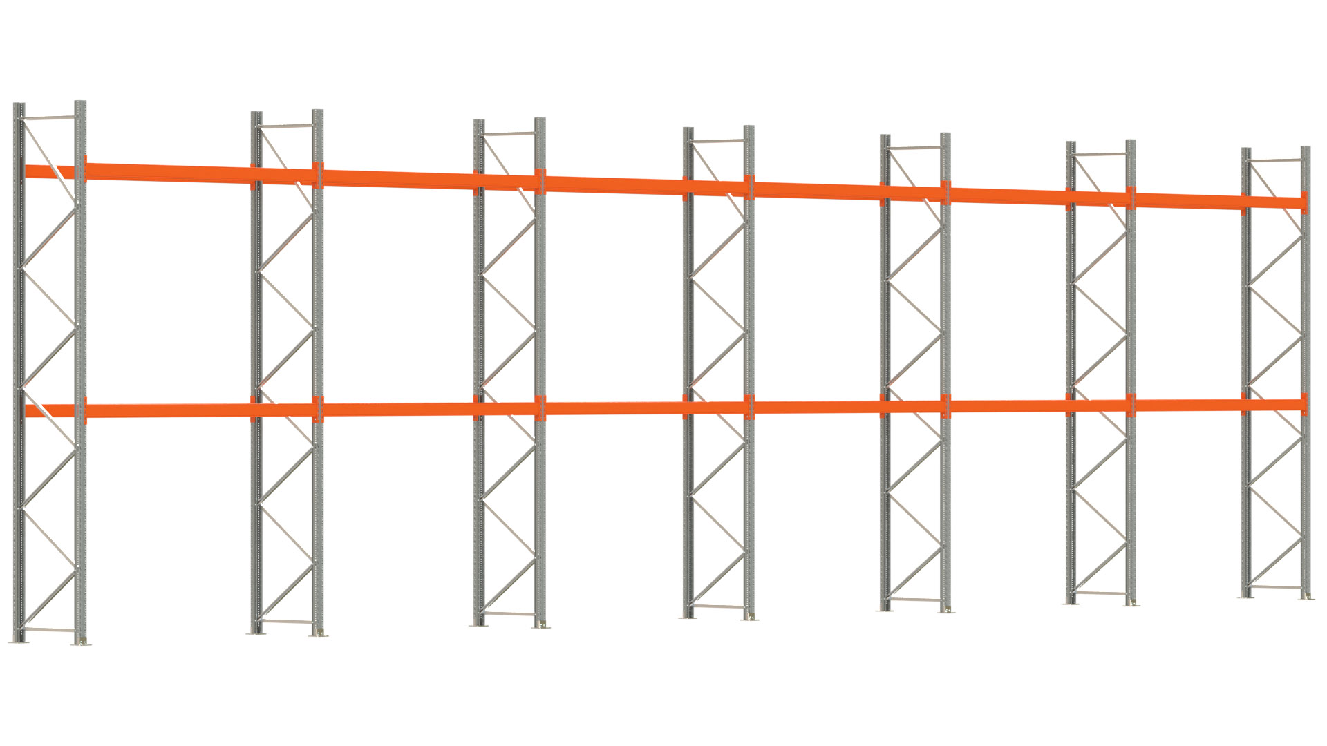 Palettenregal ARTUS - Breite 1679,5 cm - Höhe 450 cm - Tiefe 80 cm - Fachlast 2000 kg - 36 Palettenstellplätze