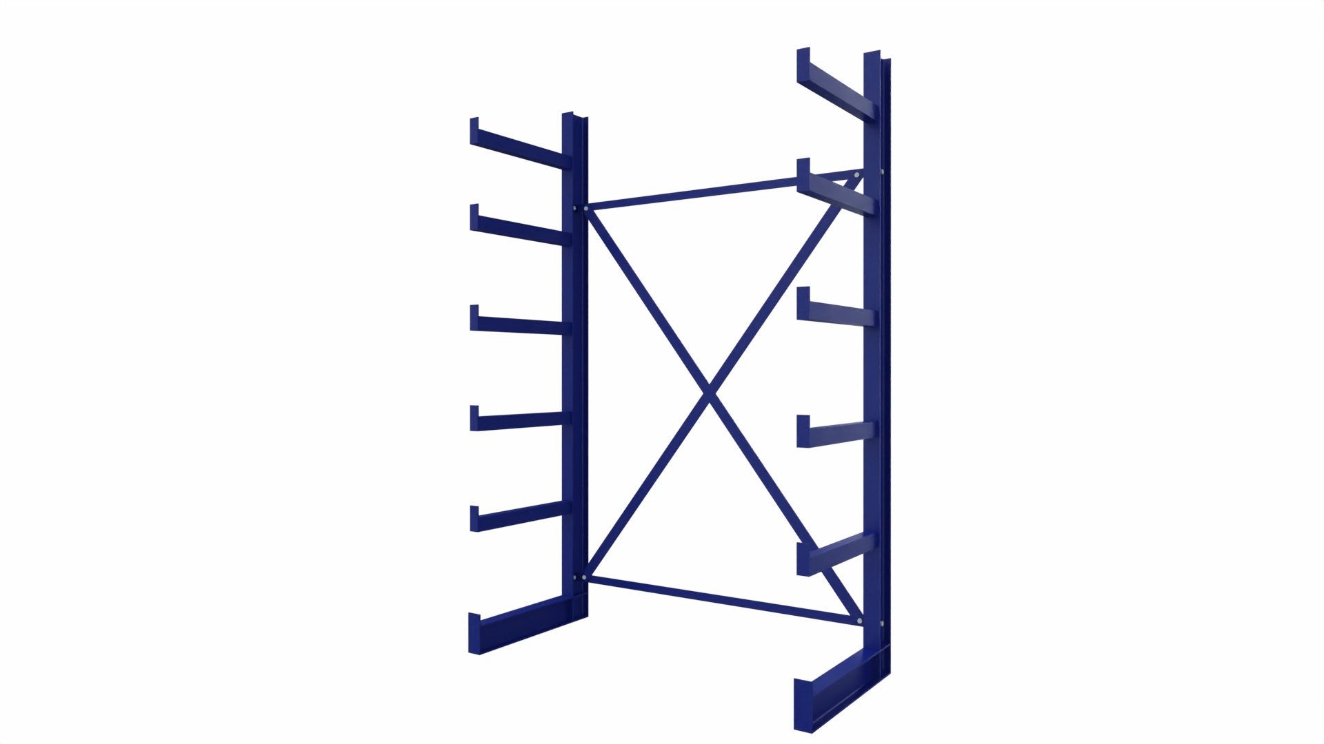 Kragarmregal KARL  light - lackiert - Grundfeld - Breite: 125 cm - Höhe: 200 cm - Tiefe: 60 cm - Traglast je Arm: 200 kg - einseitig
