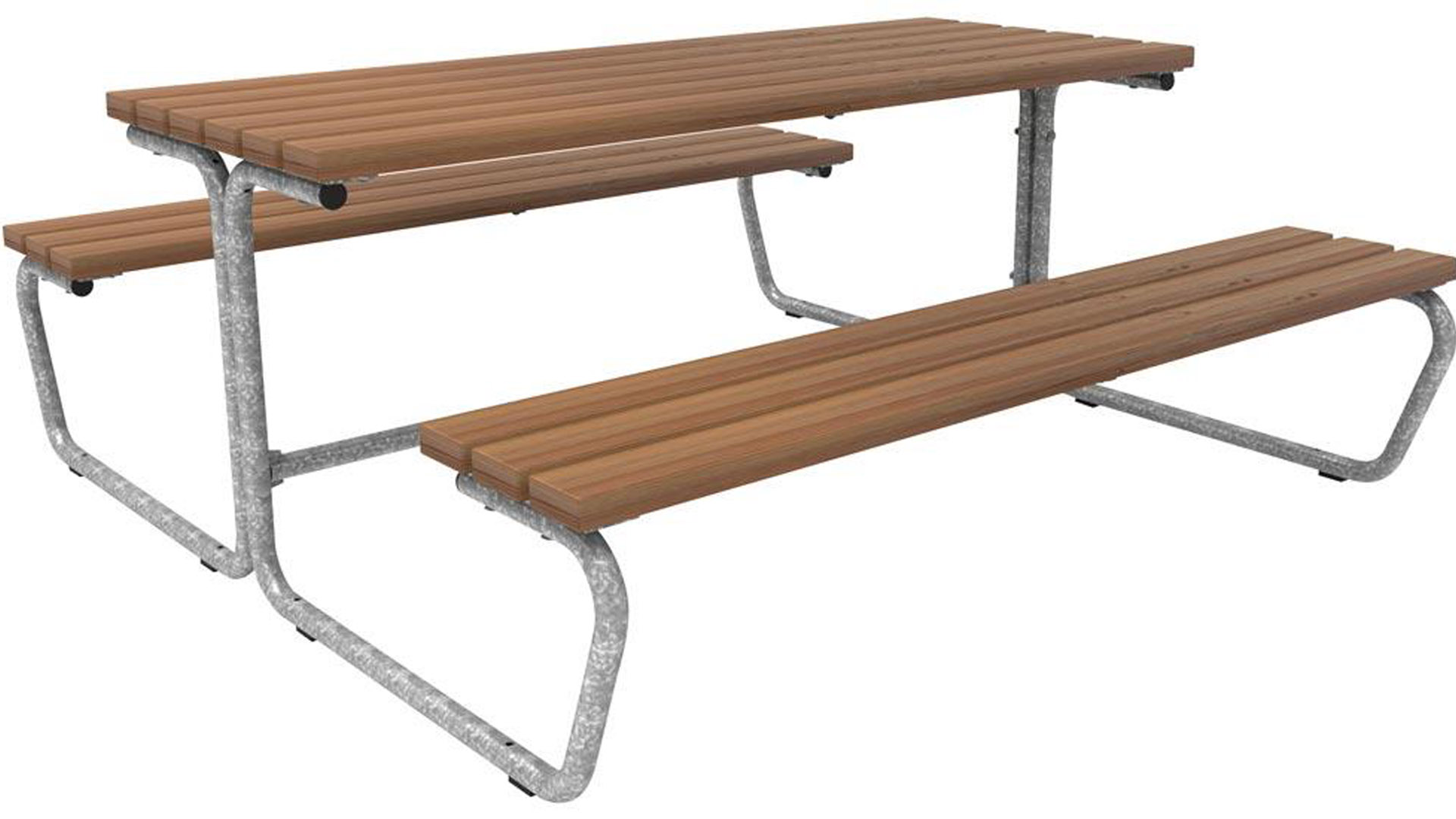 Sitzgarnitur, bestehend aus: 2 Bänke, Sitzfläche Bambus, 1 Tisch,  Tischfläche aus Bambus Savanna, BxTxH 1770x1870x731 mm