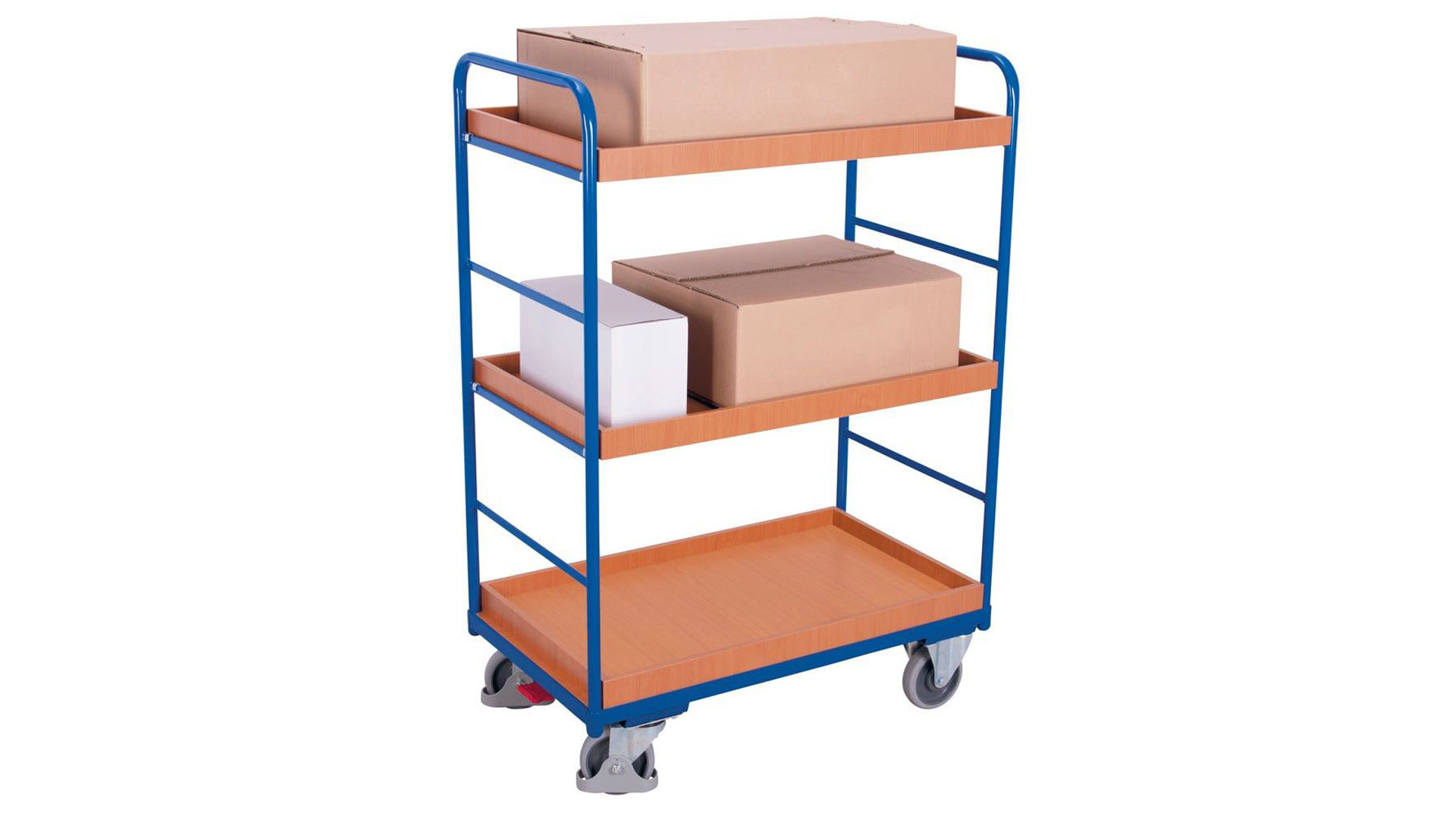 Etagenwagen mit 3 Kästen - Traglast 250 kg - 1.530 x 800 x 1.260 mm (HxBxT)