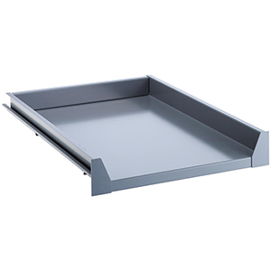 Auszugboden,Traglast 75 kg, Stahlblech Grau NCS S 4502-B, Höhe 100 mm