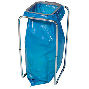 Müllsackständer für 1x70-l-Müllsack, mit Klemmringzur Sackbefestigung, stationär, ohne Deckel, BxTxH 400x400x770 mm
