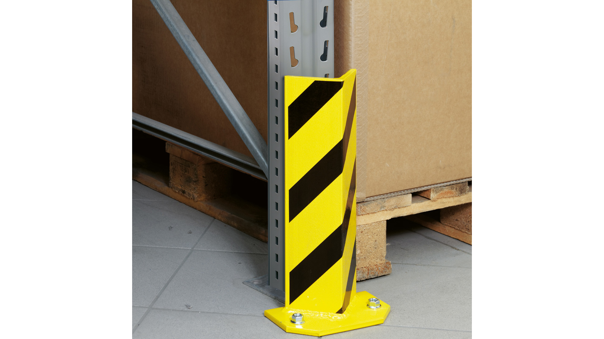 ARTUS Rammschutz V-Form, Höhe: 400 mm, für Palettenregal, gelb/schwarz