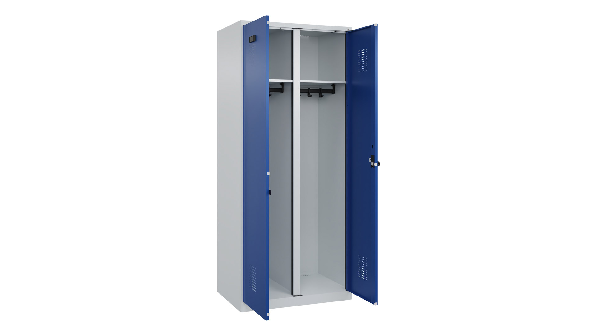 Doppelspind - schwarz weiß Trennung,  Breite 80 cm,  Höhe 185 cm,  Tiefe 50 cm,  2 Abteile