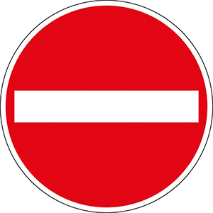 Verkehrsschild Verbot der Einfahrt, VZ 267, Folie, Durchm. 420 mm