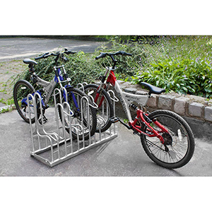Fahrradständer - Standparker, Stahl verzinkt, zweiseitige Radeinstellung, Radabstand 350 mm, Hoch-/Tiefstellung, 6er Stand, Länge 1050 mm