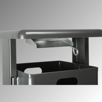 Stand-Abfallbehälter rechteckig - Vol. 40 l - mit Ascher - mit Bodenplatte - Eisenglimmer/Eisenglimmer