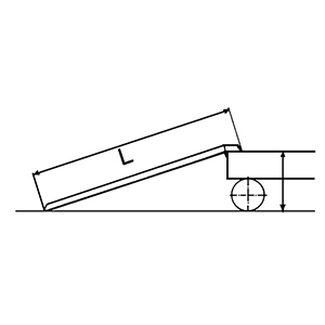 Alu-Verladeschienen, für luftbereifte Fahrzeuge, ohne Schutzrand, Traglast 1370 kg/Paar, LxB 3950x305 mm, Preis je Paar
