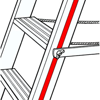 Zweiseitige Stufenstehleiter - Spreizsicherung - verschraubte Gelenke - Gussscharniere - Aluleiter - Länge 2.280 mm