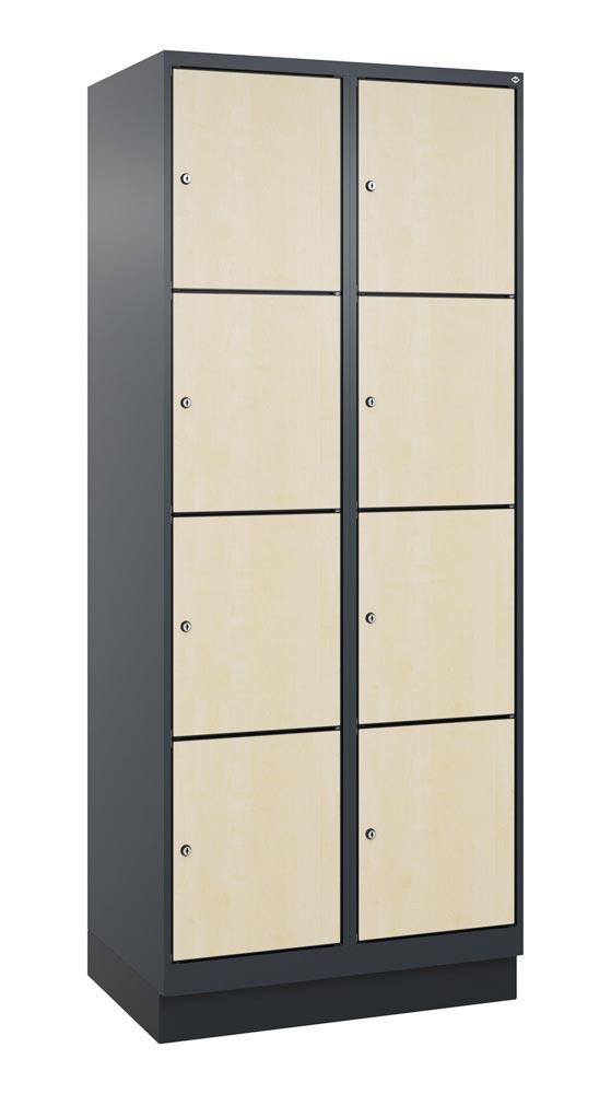 Fächerschrank mit MDF Türen, Breite 80 cm, Höhe 195 cm, Tiefe 50 cm, 8 Fächer