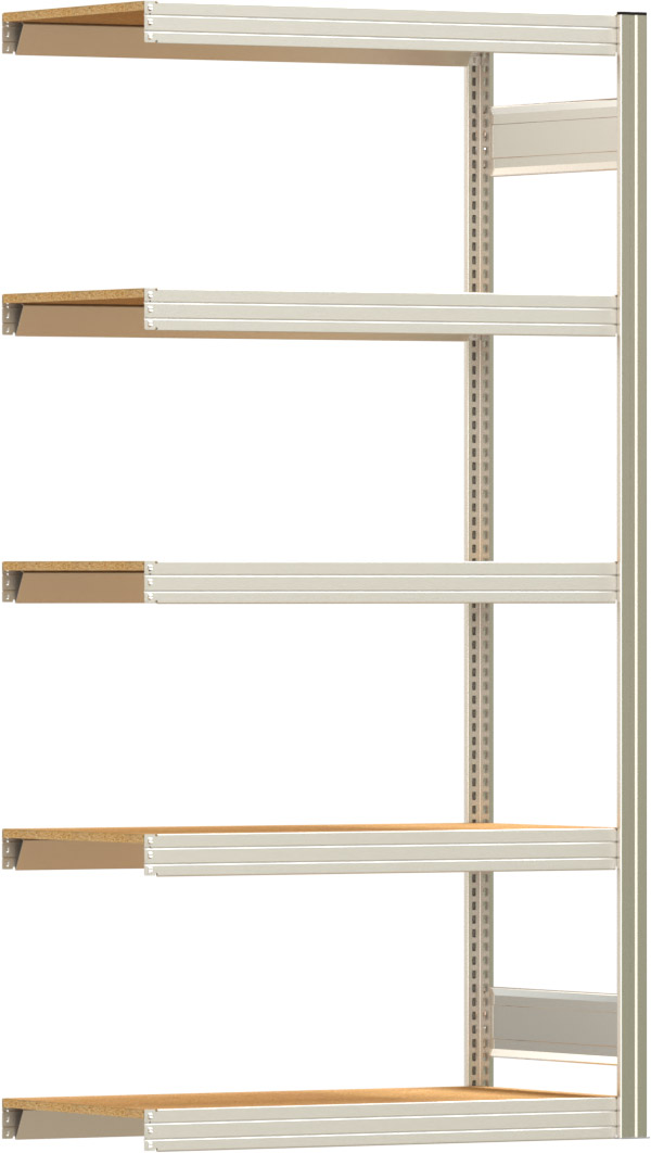 Fachbodenregal BERT - Breite: 100,5 cm - Tiefe: 50 cm - Höhe: 200 cm - 5 Böden - Anbauregal