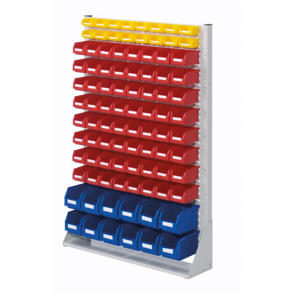 Kleinteileregal, Magazinregal für Sichtlagerkästen, beidseitig