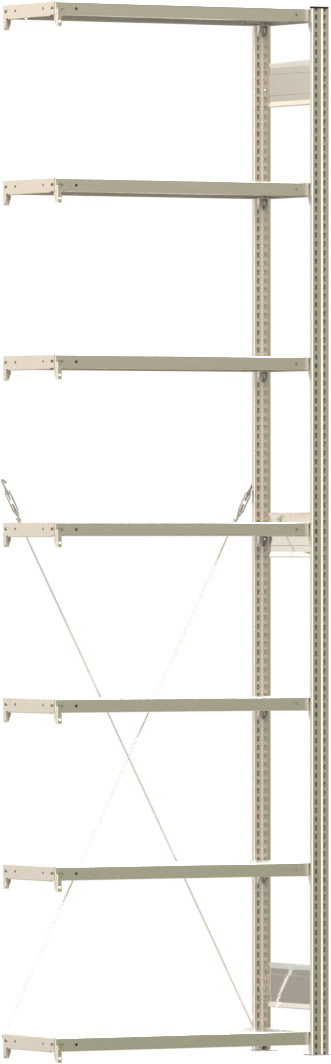 Fachbodenregal BERT - Breite: 87,5 cm - Tiefe: 30 cm - Höhe: 300 cm - 7 Böden - Anbauregal