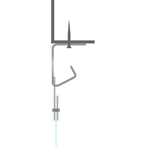 Streifenvorhang, gerippt, Lamelle 400x4 mm, Überlappung 76 Prozent/304 mm, inkl. Schiene und Aufhänger