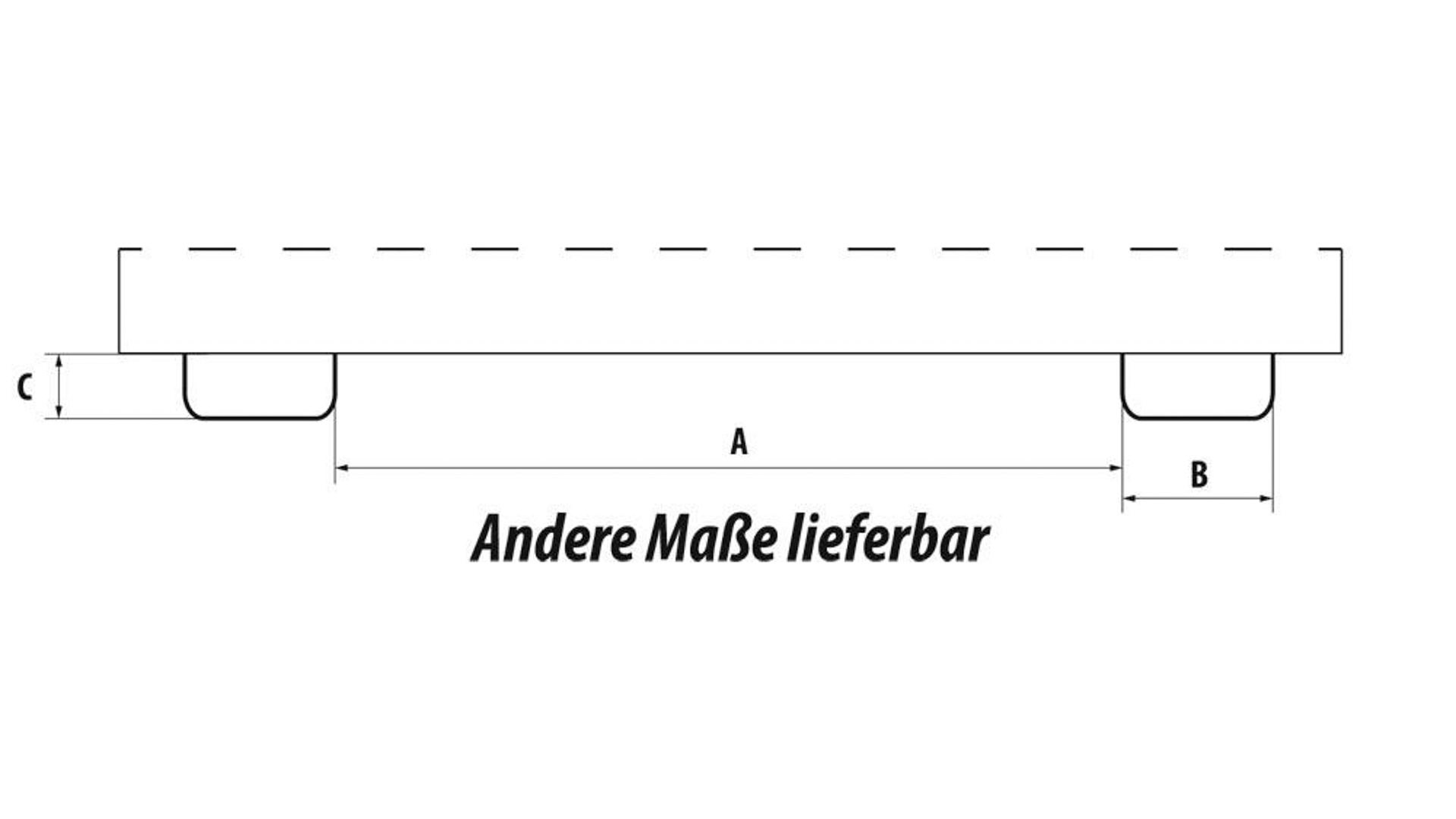 Kippmulde, Volumen 0,50 cbm,BxTxH 1440x780x680 mm, verzinkt, Gewicht 150 kg
