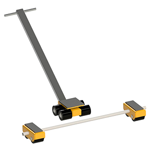 Transportfahrwerk-Set, Traglast 6000 kg, bestehend aus 1 Fahrwerk verstellbar + 1 Fahrwerk lenkbar, Polyamidrollen