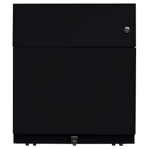 Rollcontainer, BxTxH 420x565x495 mm, 1 Schublade, 1 Hängeregistratur, seitliche Griffleisten, schwarz